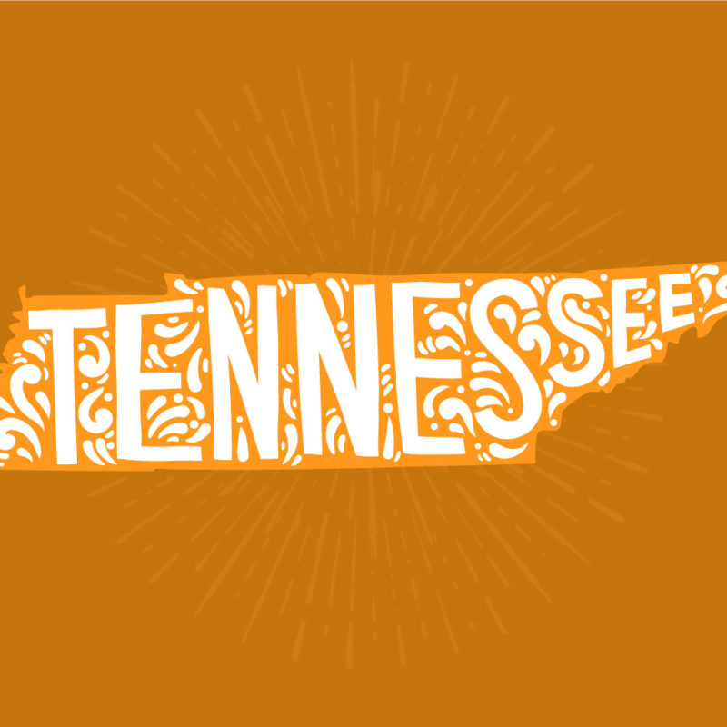 colorful vector art of tennessee