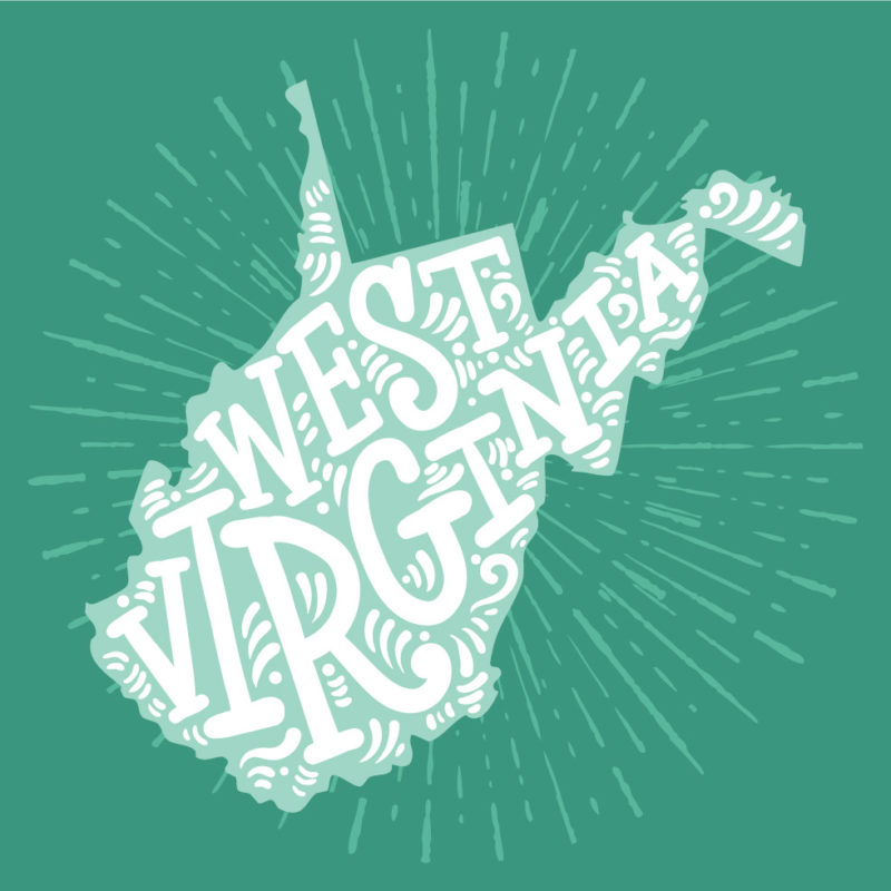 colorful vector art of west virginia