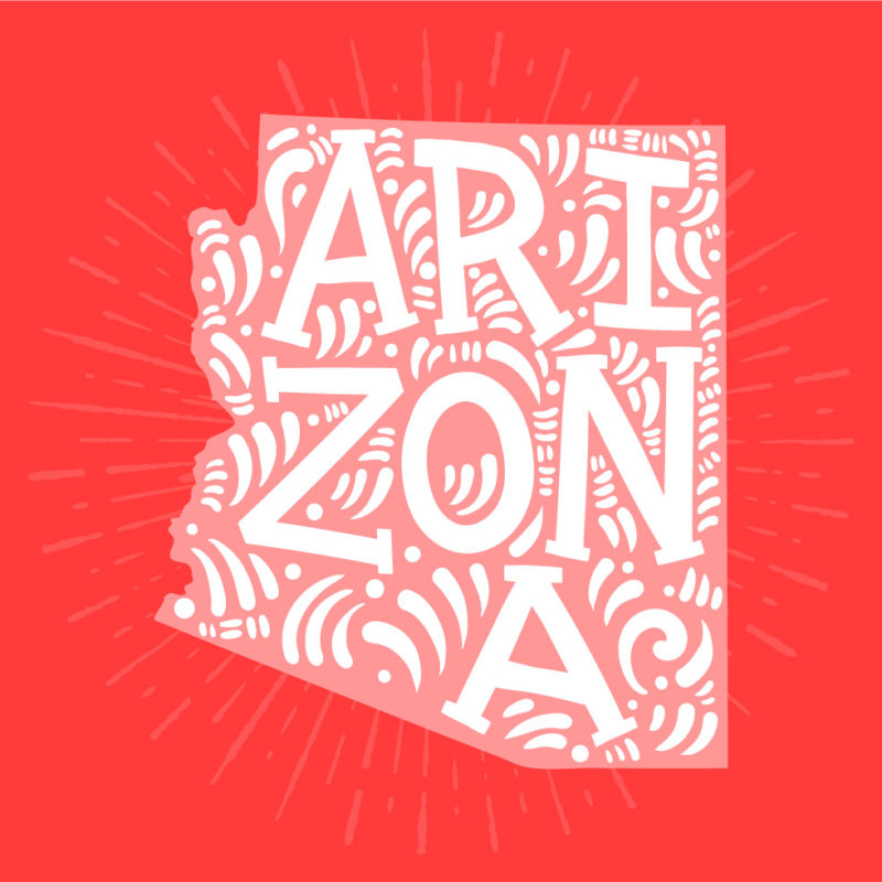 colorful vector art of arizona