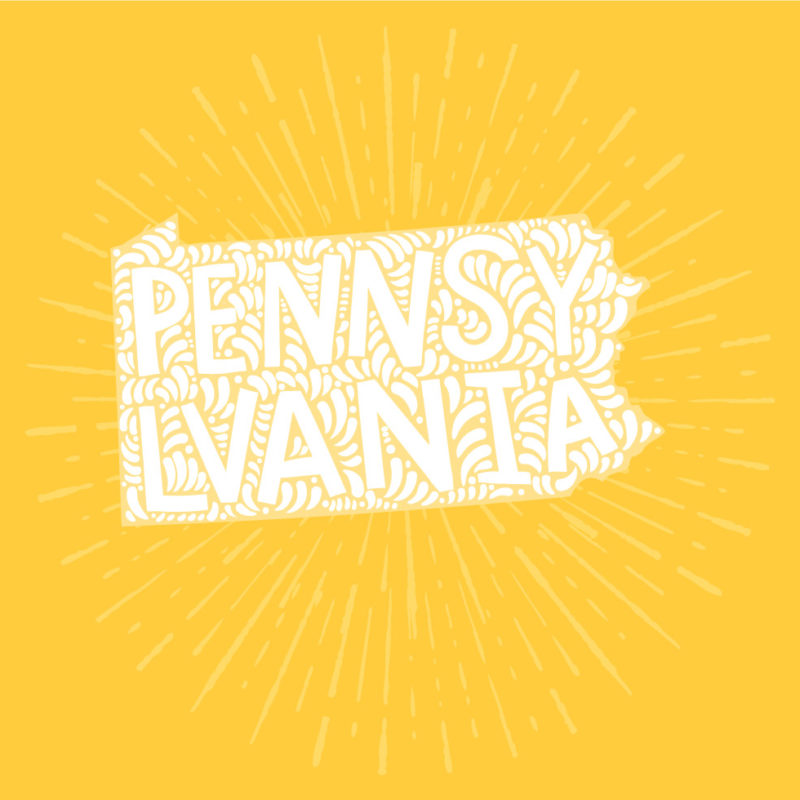 colorful vector art of pennsylvania