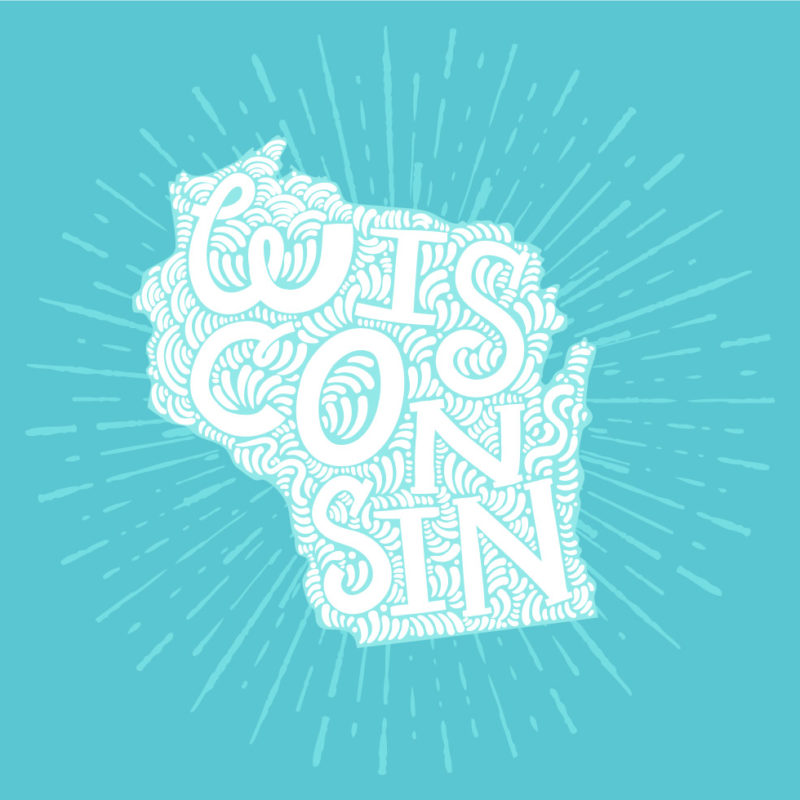colorful vector art of wisconsin