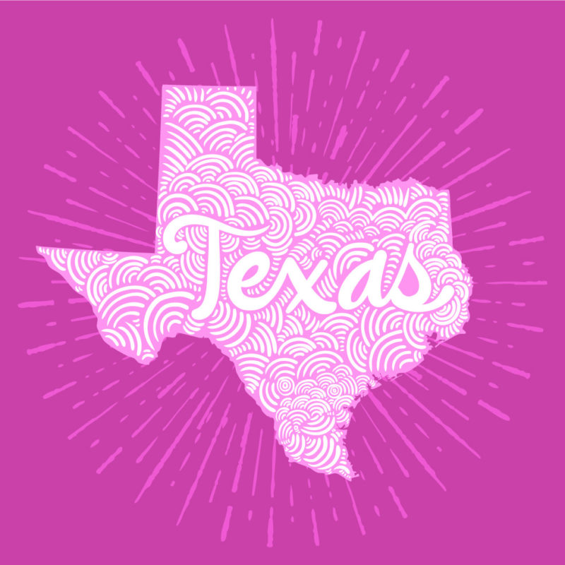 colorful vector art of texas