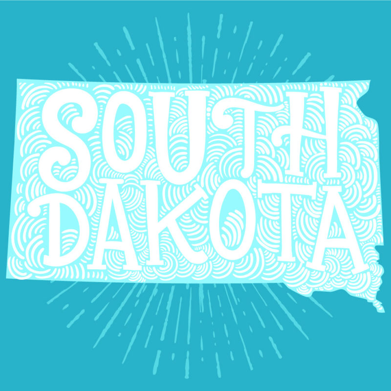 colorful vector art of south dakota
