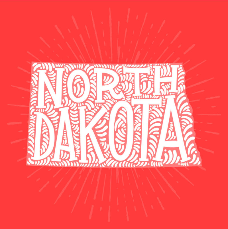 colorful vector art of north dakota